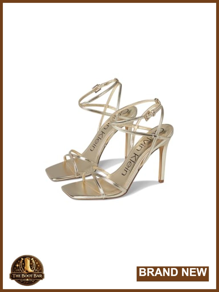 Square Toe Stiletto Heeled Sandal With Ankle Strap